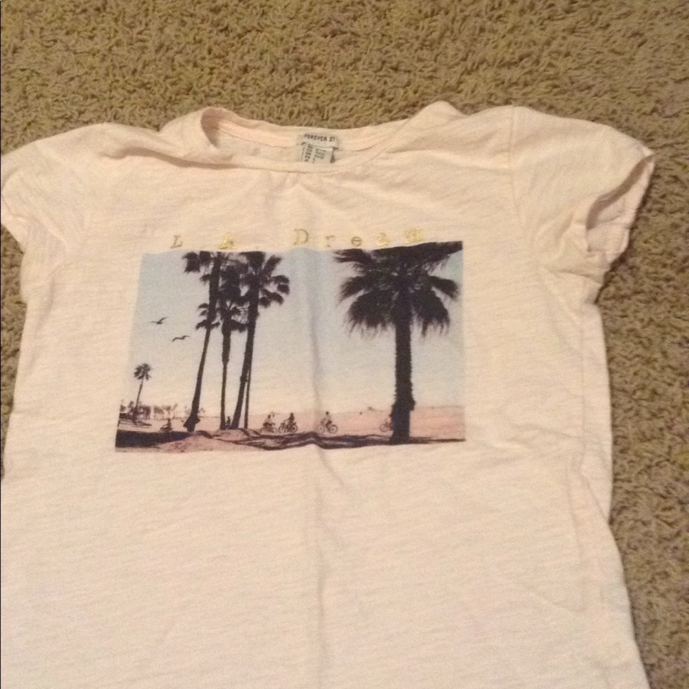 Forever 21 baby pink LA dream shirt.
